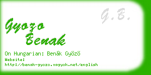 gyozo benak business card